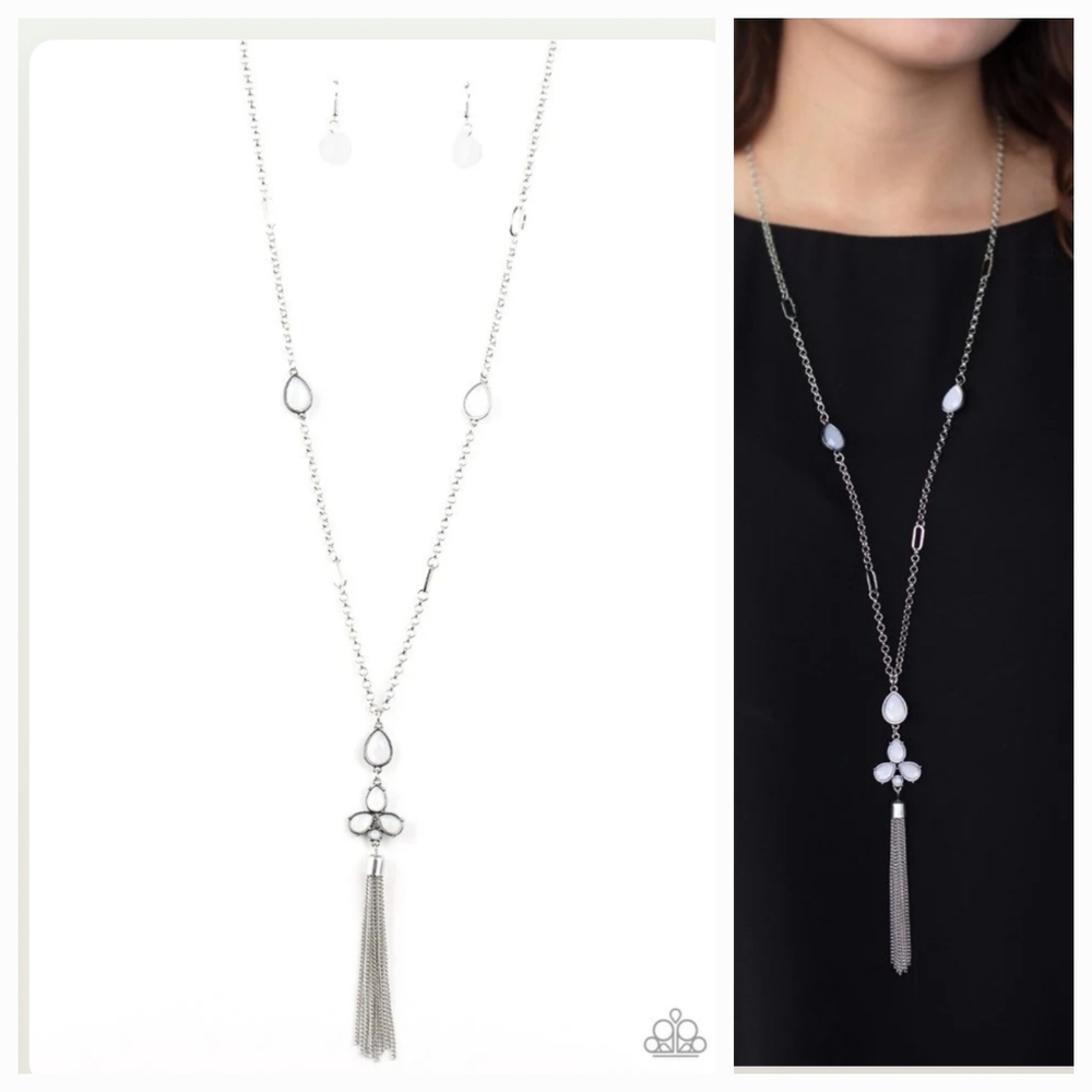 EDEN DEW WHITE NECKLACE/EARRING SET